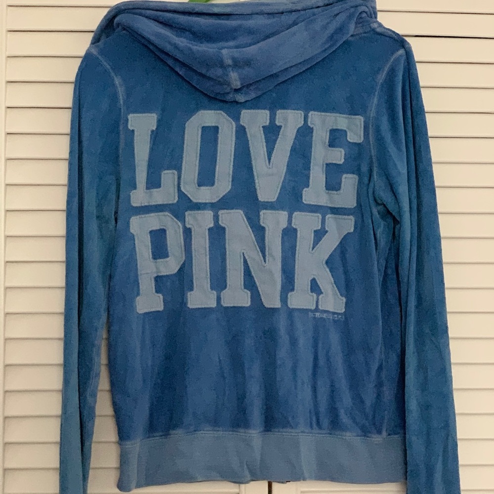 VS PINK Terry Cloth Blue women’s zip up